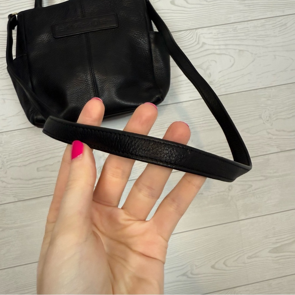 Fossil Vintage Black Pebbled Leather Satchel Crossbody Bag - Picture 4 of 10